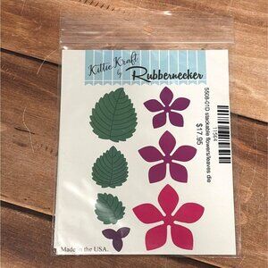 NIP 11564 KITTIE KRAFT BY RUBBERNECKER 5508-01D STACKABLE FLOWERS LEAVES DIE